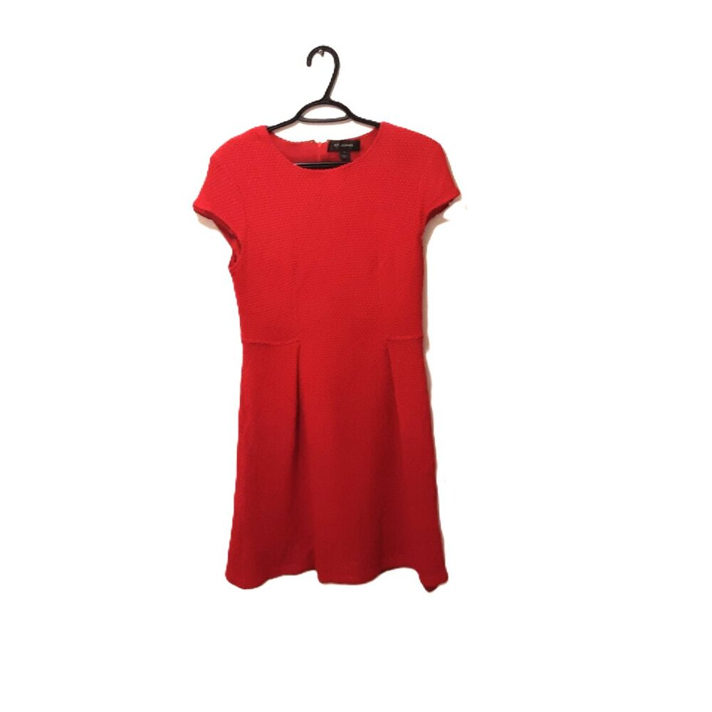 St. John Red Fit & Flare Dress – Size 10, Made in USA